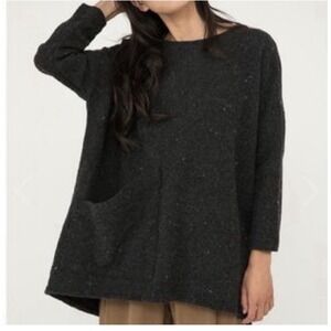 Elizabeth Suzann Harper Gray One Size Wool Alpaca Blend Long Line Tunic